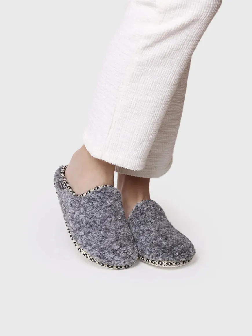 DARLA-SB - Women's slipper-style clog in Sheepskin beige