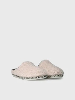DARLA-SB - Women's slipper-style clog in Sheepskin beige