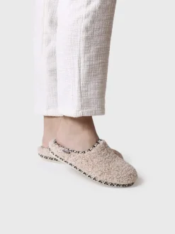 DARLA-SB - Women's slipper-style clog in Sheepskin beige