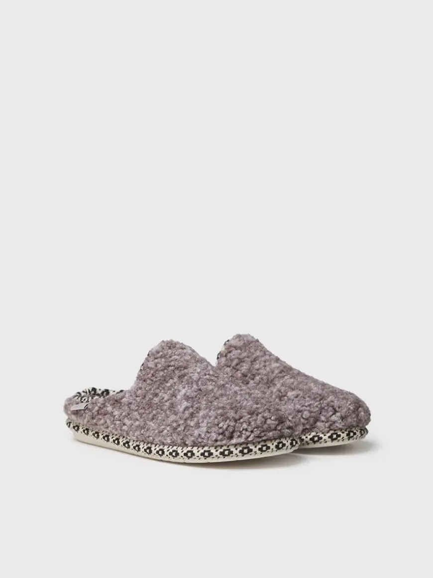 DARLA-SB - Women's slipper-style clog in Sheepskin beige