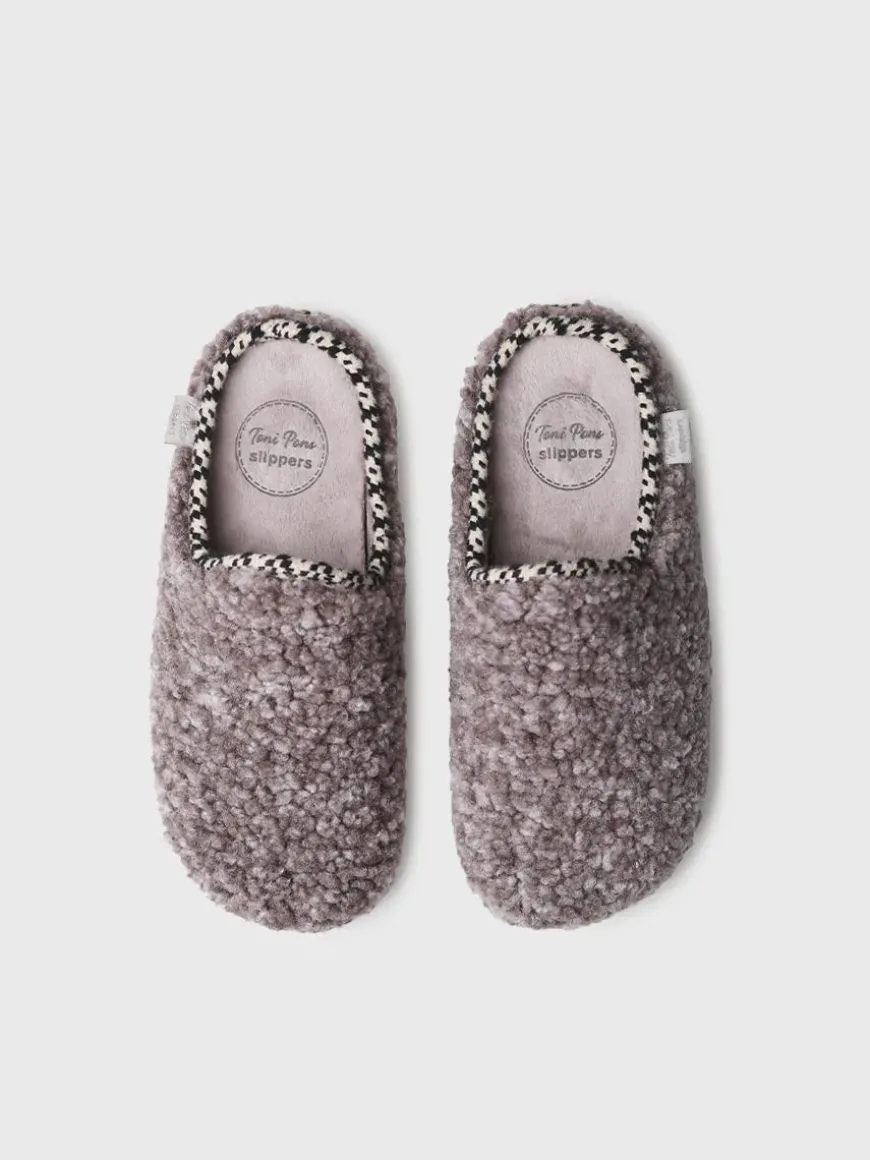 DARLA-SB - Women's slipper-style clog in Sheepskin beige