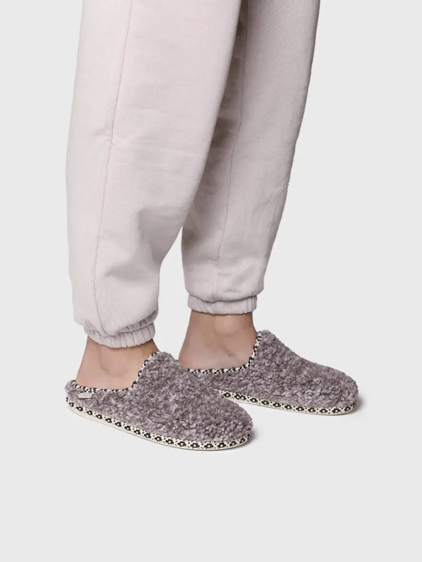 DARLA-SB - Women's slipper-style clog in Sheepskin beige