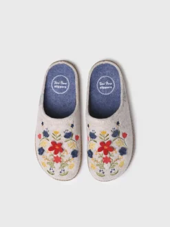 DELI-EF - felt slippers for women with flowers