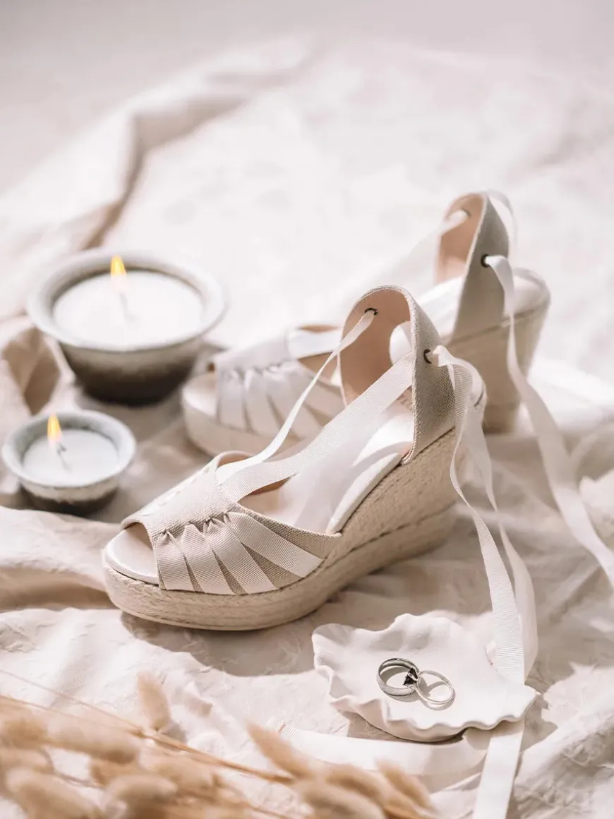 DELILAH - Bridal espadrilles in cotton fabric