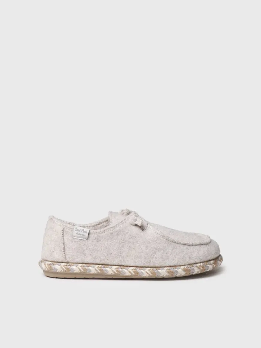 DEMI-FP - Women's slipper in felt with laces