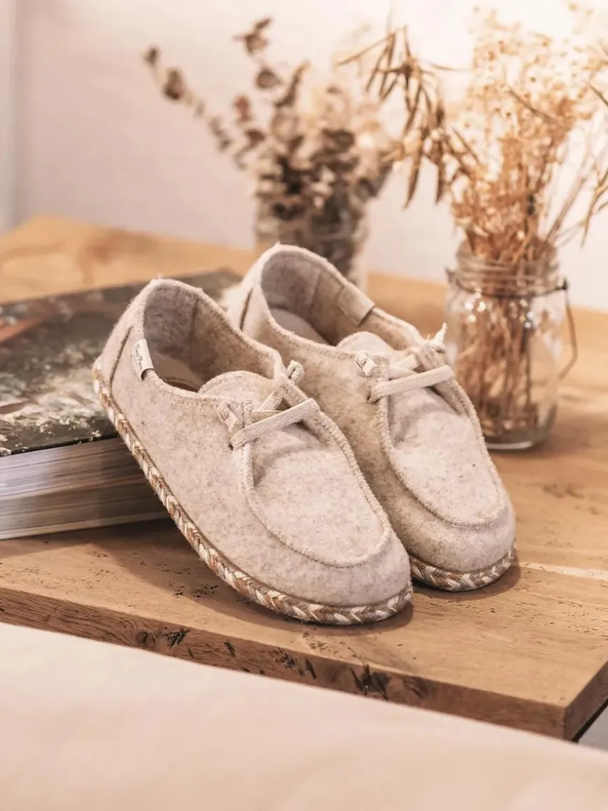 DEMI-FP - Women's slipper in felt with laces