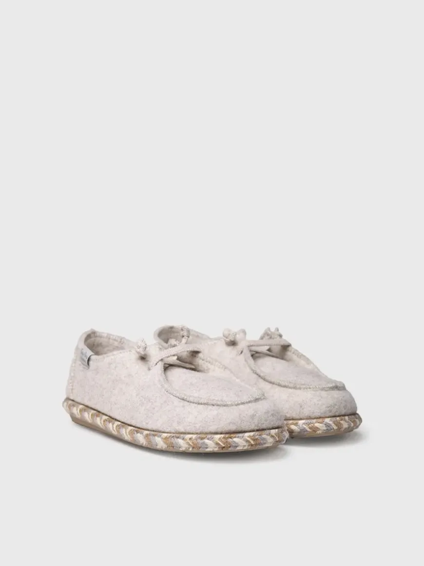 DEMI-FP - Women's slipper in felt with laces