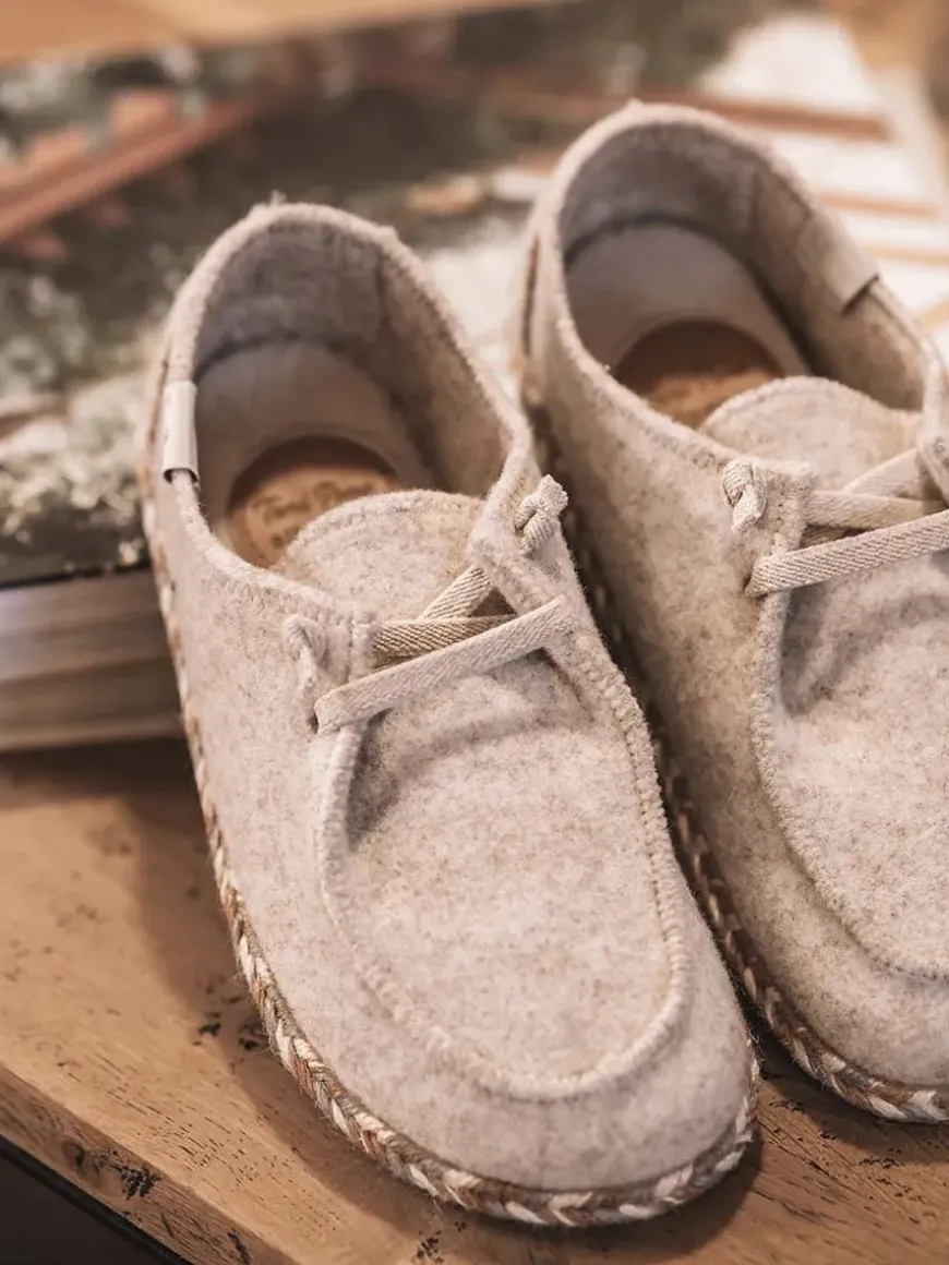 DEMI-FP - Women's slipper in felt with laces