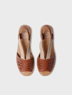 DIMA - Women's leather espadrille with wide heel and elastic
