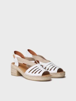DIMA - Women's leather espadrille with wide heel and elastic
