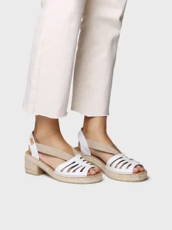 DIMA - Women's leather espadrille with wide heel and elastic