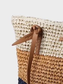 DORA - Paper raffia shopper bag with zipper
