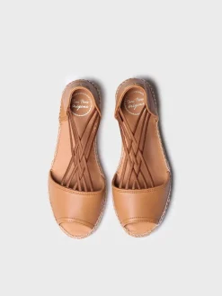 EBRE-P - Women's leather sandal with elastics