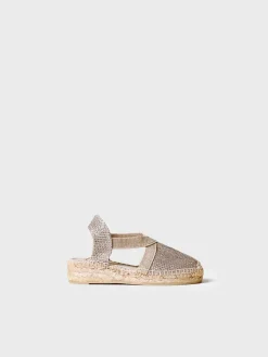 EDITA-S - Golden espadrilles for girls with elastics