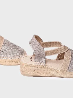 EDITA-S - Golden espadrilles for girls with elastics