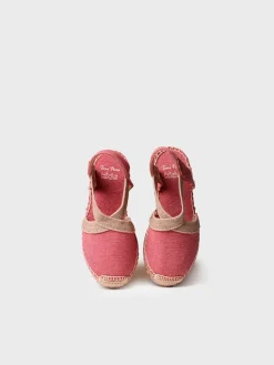 EDITA-V - Children's espadrille in plain fabric with wedge and elastics