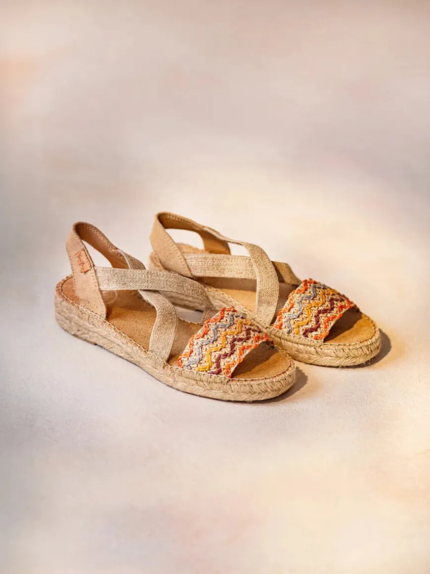 EIDER-RS - Women's espadrille with jute wedge and multicolour bands