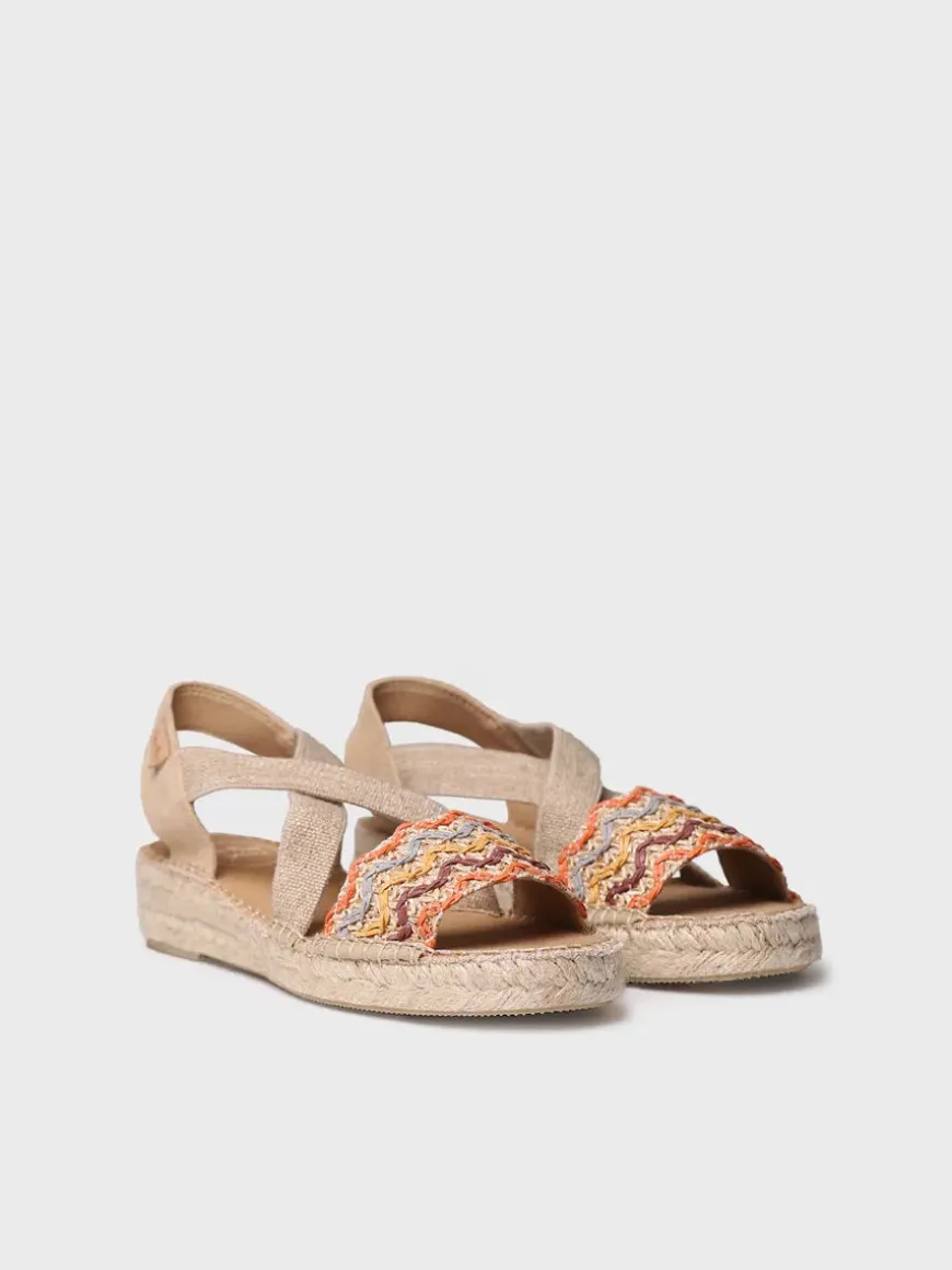 EIDER-RS - Women's espadrille with jute wedge and multicolour bands