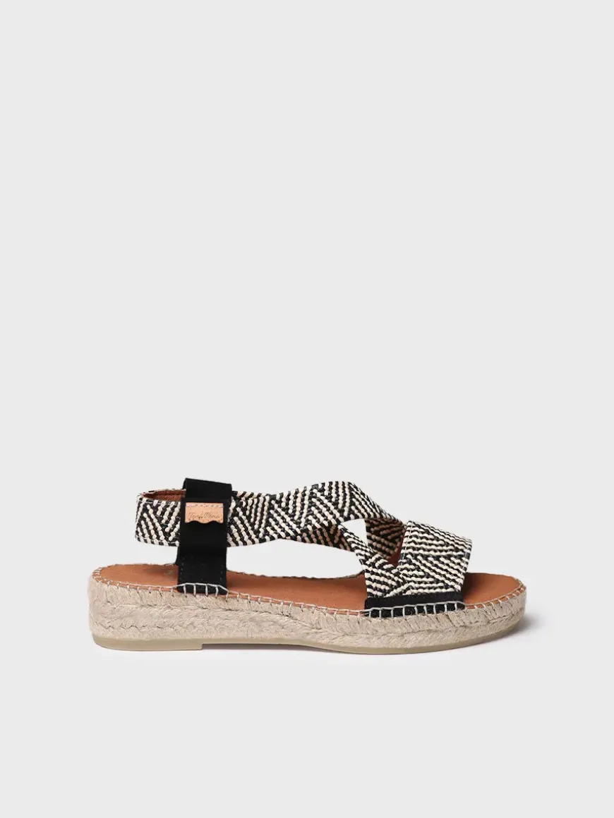 ELIANA - Women's open espadrille with multicolour elastics