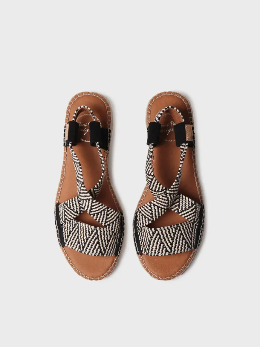 ELIANA - Women's open espadrille with multicolour elastics