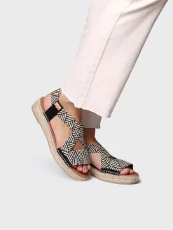 ELIANA - Women's open espadrille with multicolour elastics