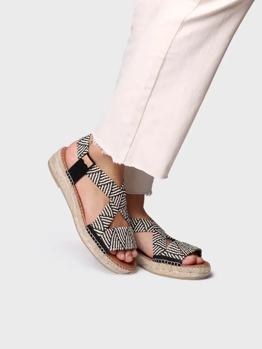 ELIANA - Women's open espadrille with multicolour elastics