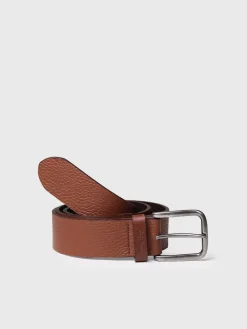 ELIAS - Men's leather belt with metal buckle