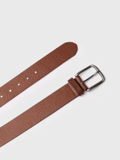 ELIAS - Men's leather belt with metal buckle