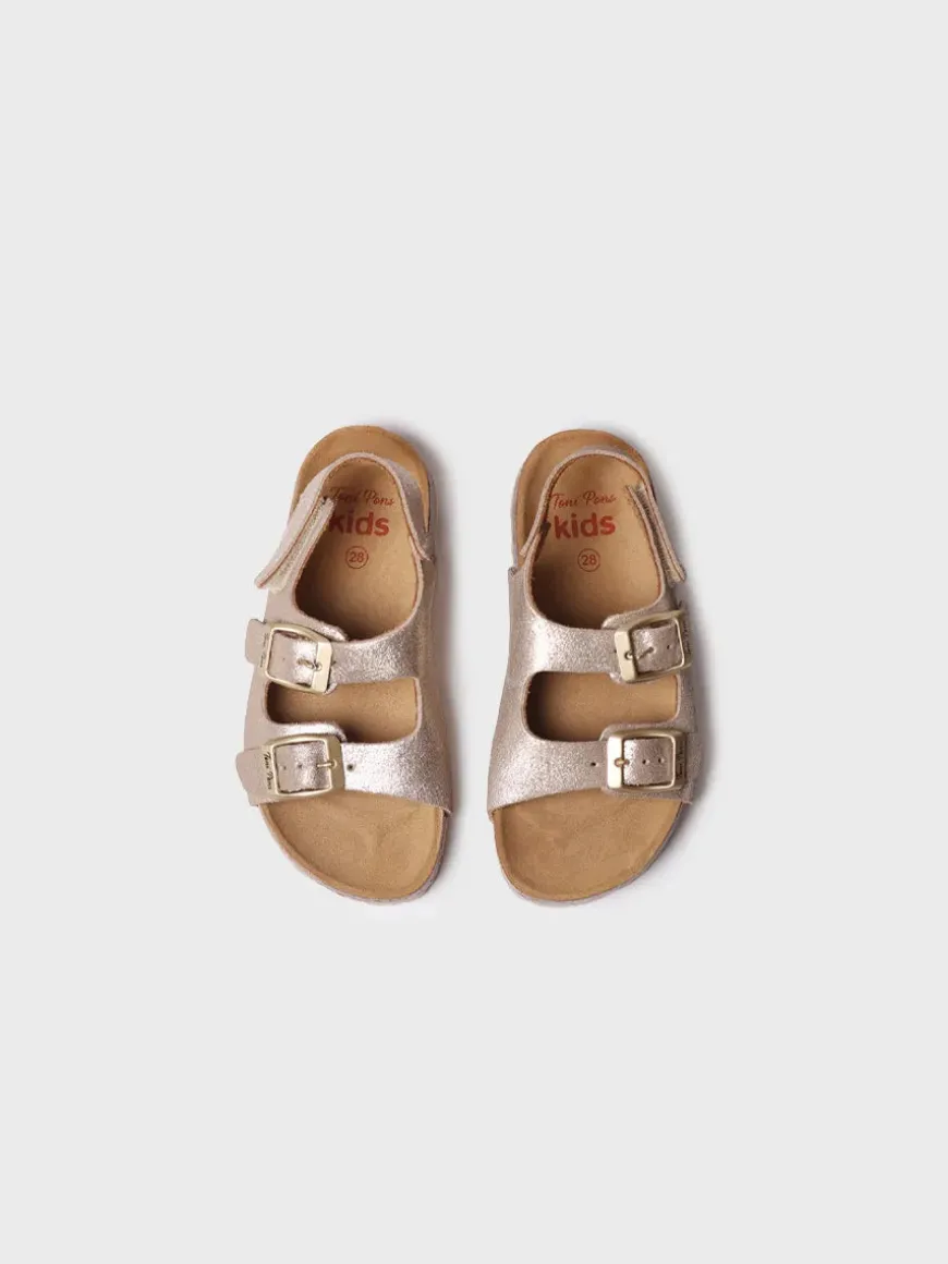 ELLIOT-QT - Kids' BIO sandal in split leather
