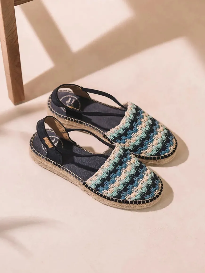 EMILIA - Flat women's espadrille in multicolour crochet