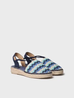 EMILIA - Flat women's espadrille in multicolour crochet