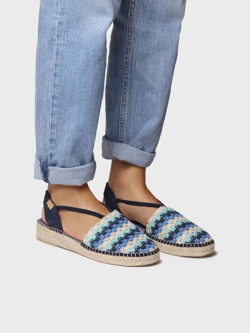 EMILIA - Flat women's espadrille in multicolour crochet