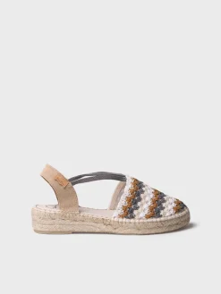 EMILIA - Flat women's espadrille in multicolour crochet