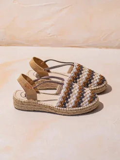 EMILIA - Flat women's espadrille in multicolour crochet