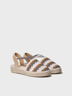 EMILIA - Flat women's espadrille in multicolour crochet