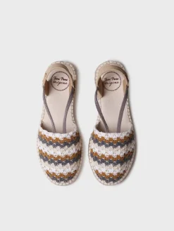EMILIA - Flat women's espadrille in multicolour crochet