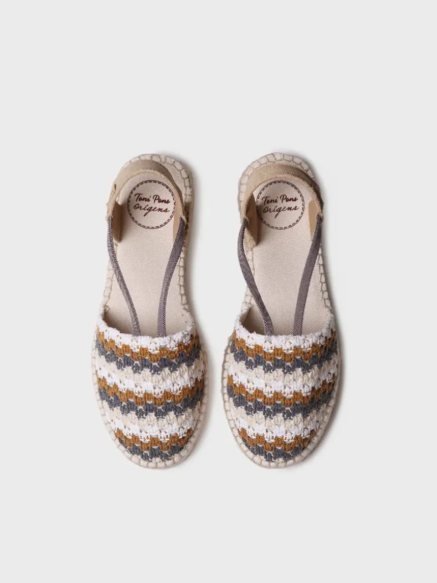 EMILIA - Flat women's espadrille in multicolour crochet