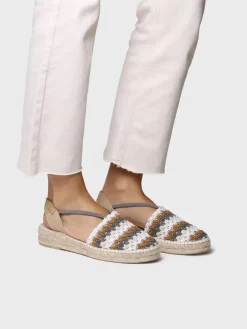 EMILIA - Flat women's espadrille in multicolour crochet