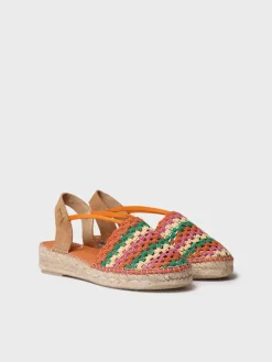 EMILIA - Flat women's espadrille in multicolour crochet