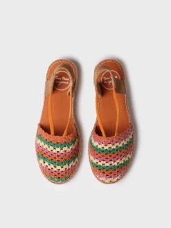 EMILIA - Flat women's espadrille in multicolour crochet