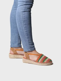 EMILIA - Flat women's espadrille in multicolour crochet
