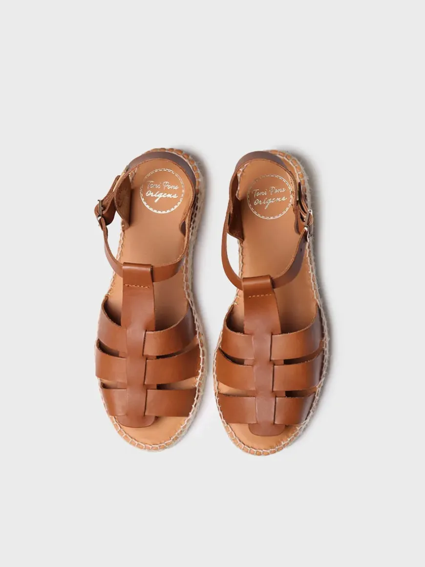 EMMA - Women's flat fisherman sandals in leather
