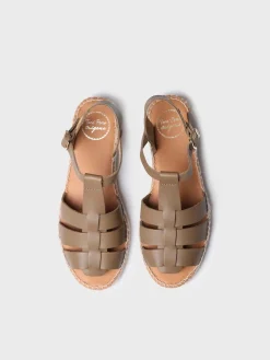 EMMA - Women's flat fisherman sandals in leather