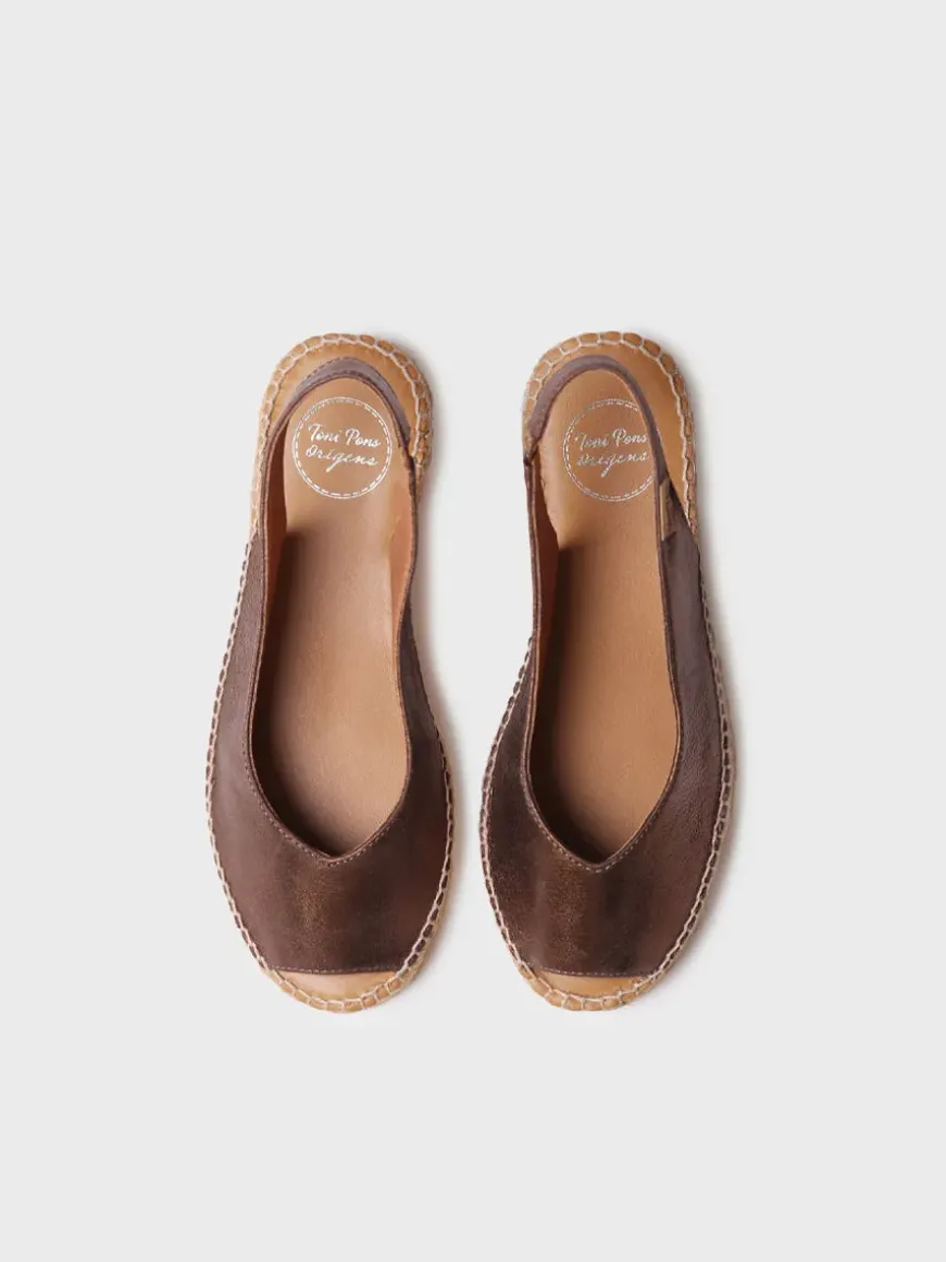 ERICA-AS - Women's peep toe espadrille in shiny leather