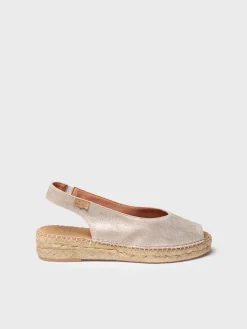 ERICA-AS - Women's peep toe espadrille in shiny leather