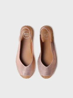 ERICA-AS - Women's peep toe espadrille in shiny leather