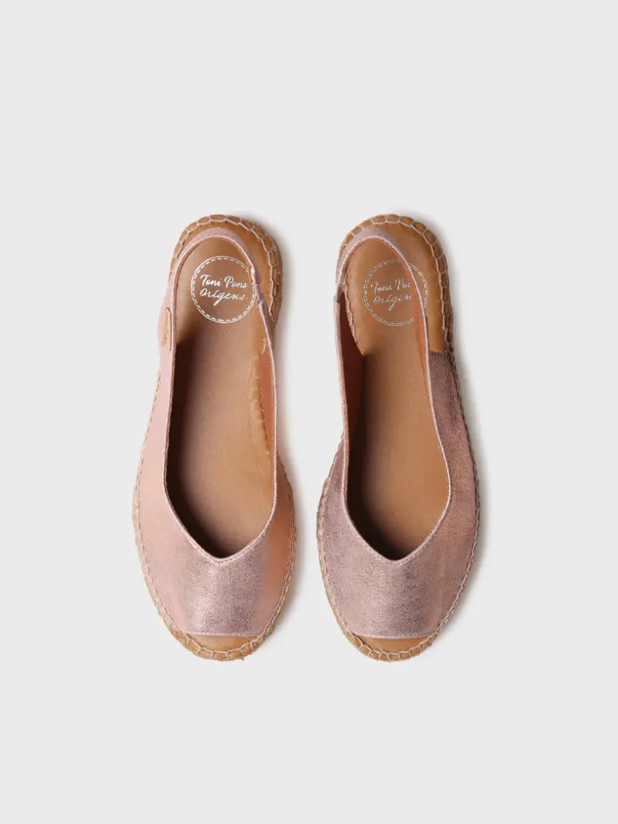 ERICA-AS - Women's peep toe espadrille in shiny leather