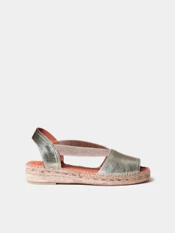 ETNA - Flat leather sandal with elastics