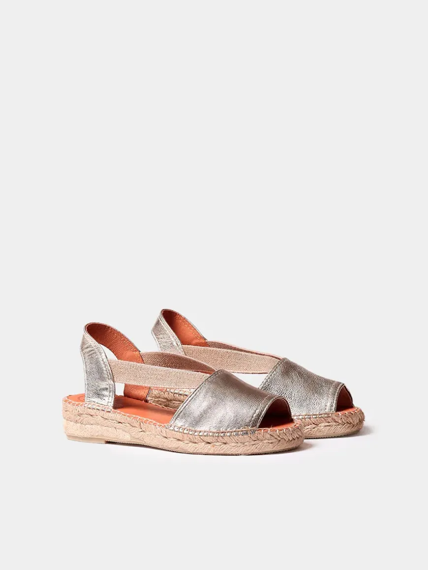 ETNA - Flat leather sandal with elastics