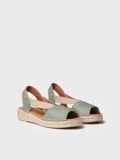 ETNA - Flat leather sandal with elastics